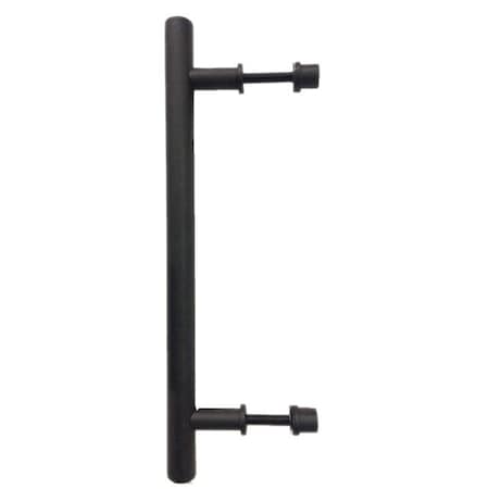 Delaney Hardware 15-3/4 in. Black Barn Door Hardware Round Pull Handle BD0174
